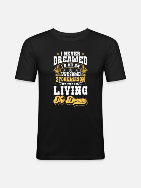 Steinmetz Beruf Steinbildhauer - Männer Slim Fit T-Shirt - Schwarz