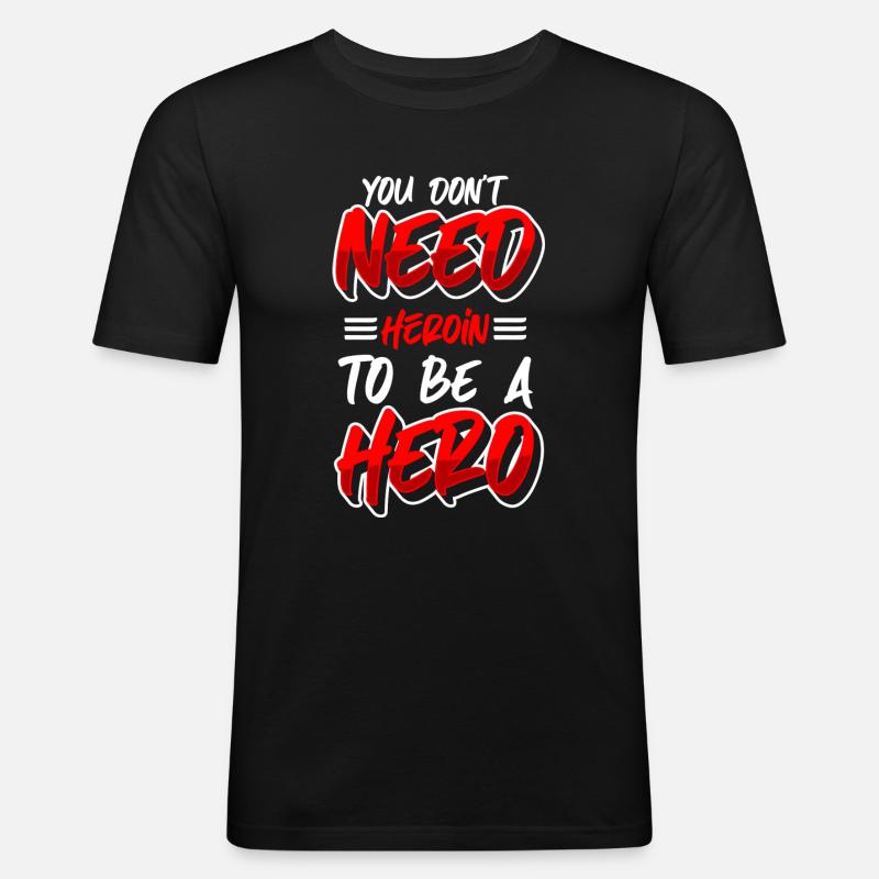 Sucht Clean Cannabis - Männer Slim Fit T-Shirt - Schwarz