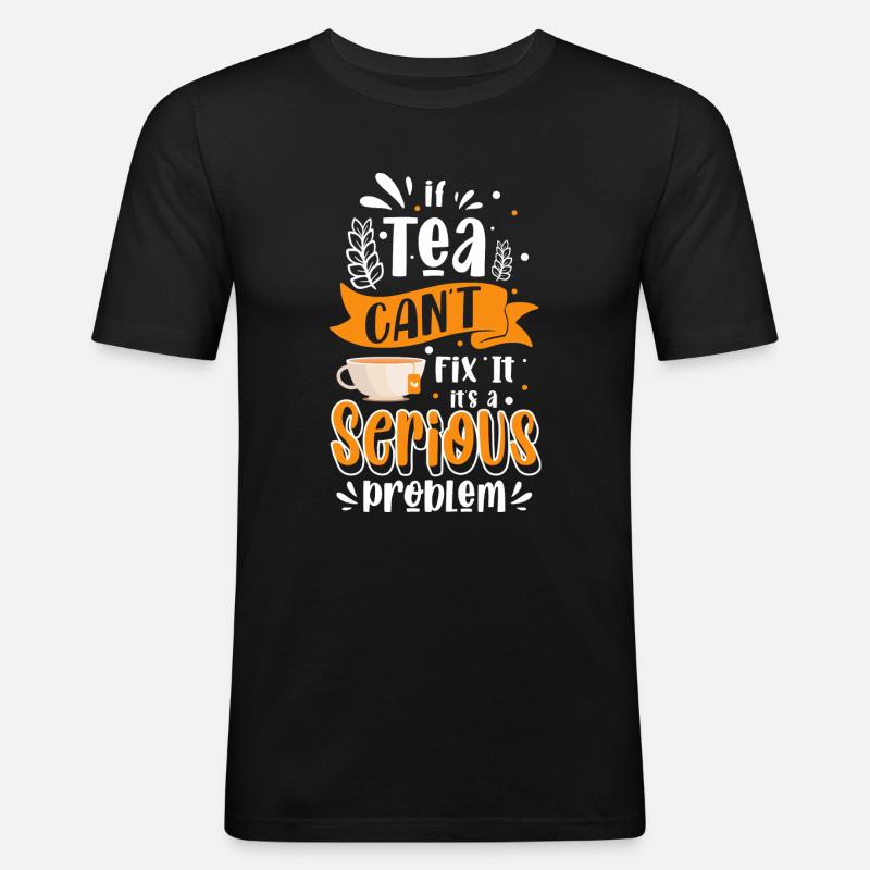 Tea drinker tea bags drinking - Men's Slim Fit T-Shirt - black