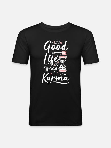 Spiritual Attitude Motivation - Men's Slim Fit T-Shirt - black