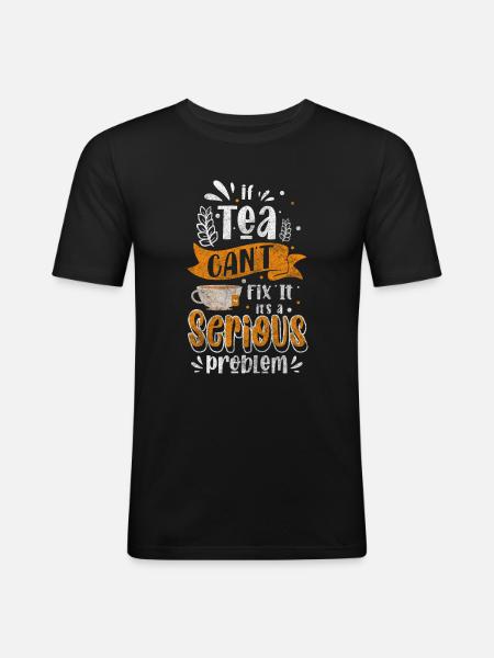 Tea Lover Recreation Teapot - Men's Slim Fit T-Shirt - black