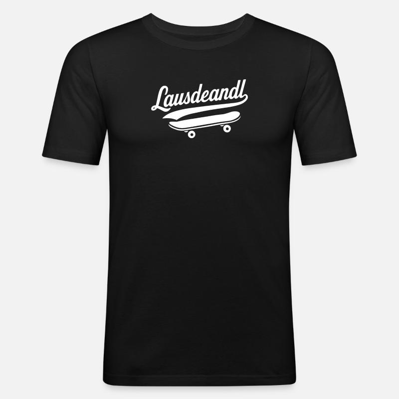 Lausdeandl - Männer Slim Fit T-Shirt - Schwarz