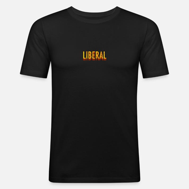 Einfach Liberal - Eine Überzeugung - Männer Slim Fit T-Shirt - Schwarz