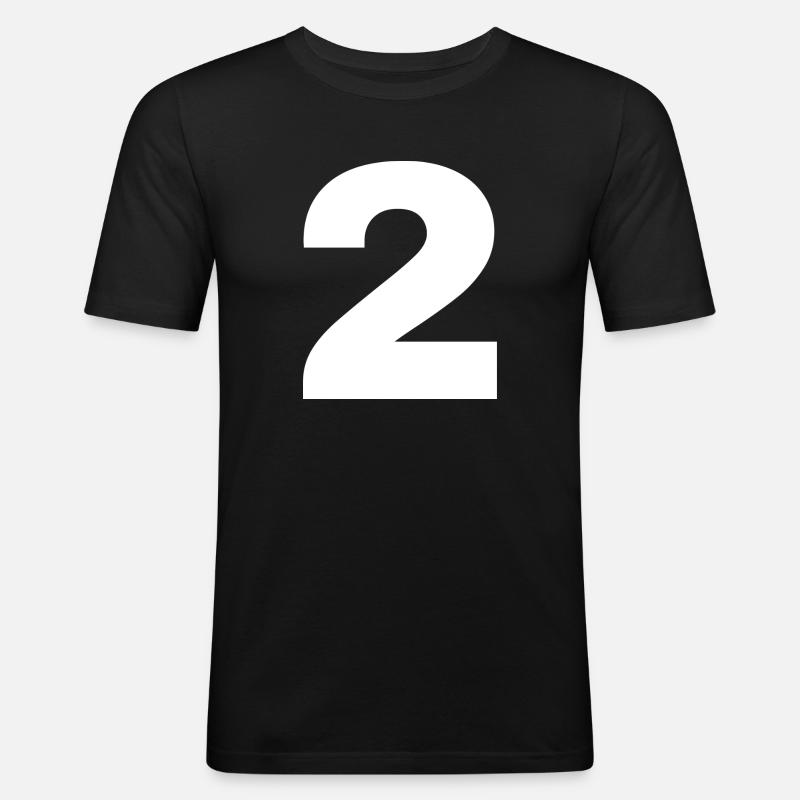 2 - Männer Slim Fit T-Shirt - Schwarz
