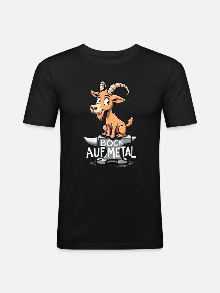 Bock auf Metal - Männer Slim Fit T-Shirt - Schwarz