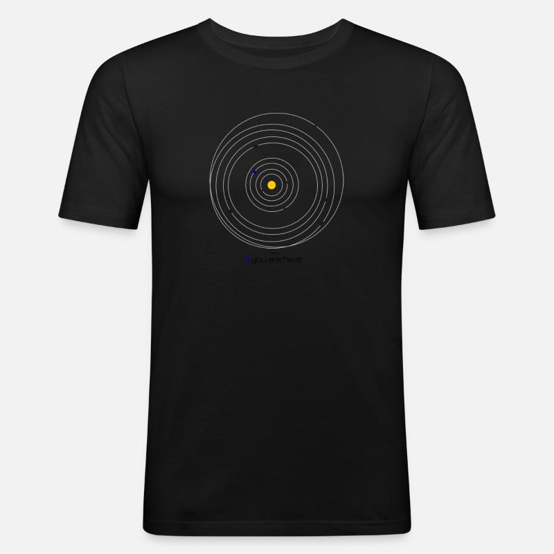 Sonnensystem - Männer Slim Fit T-Shirt - Schwarz