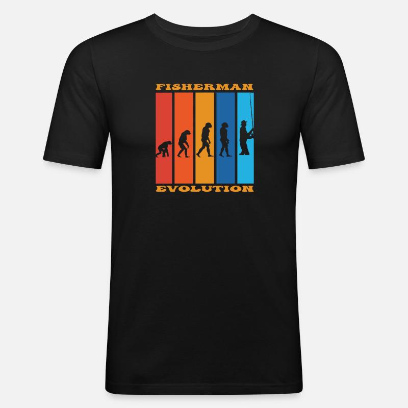 Angler Evolution - Männer Slim Fit T-Shirt - Schwarz