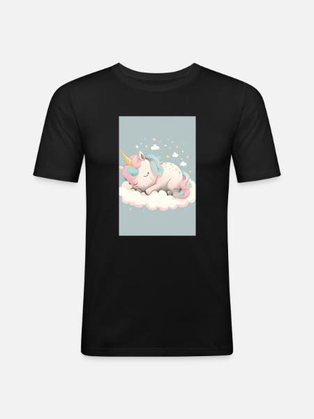 Bébé licorne - T-shirt près du corps Homme - noir