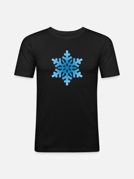 Light blue snowflake - Men's Slim Fit T-Shirt - black
