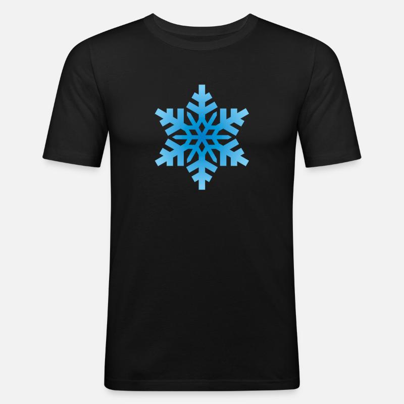 Hellblaue Schneeflocke - Männer Slim Fit T-Shirt - Schwarz