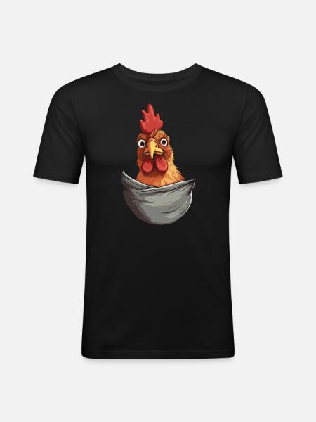 Chicken In Pocket - Men's Slim Fit T-Shirt - black