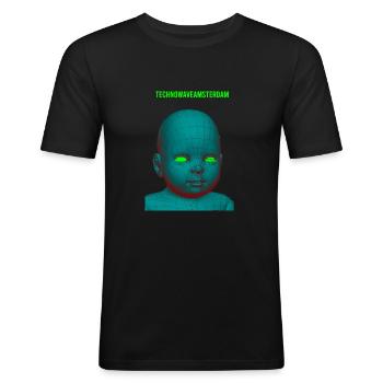 ACID EYES - Men's Slim Fit T-Shirt - black - Front - Nik (191cm)