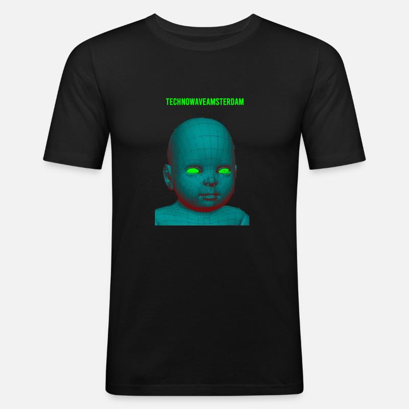 Säureaugen - Männer Slim Fit T-Shirt - Schwarz