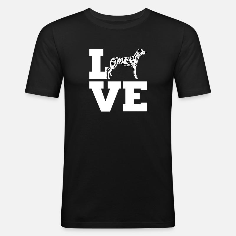 Dalmatiner - Männer Slim Fit T-Shirt - Schwarz