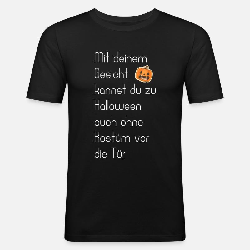 Halloween Gesicht - Männer Slim Fit T-Shirt - Schwarz