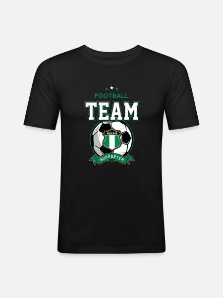 Nigeria - Männer Slim Fit T-Shirt - Schwarz
