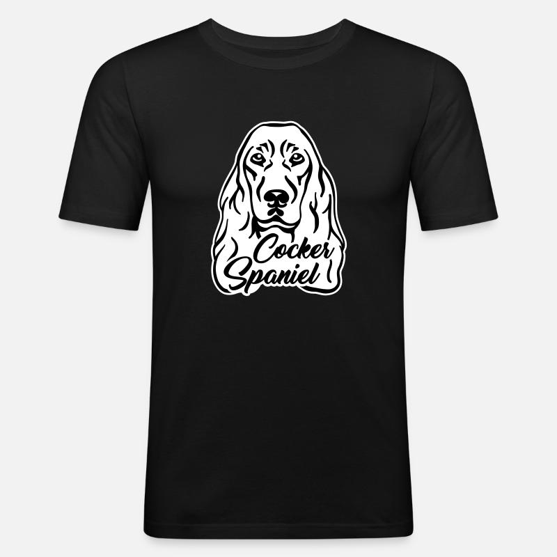 Cocker Spaniel - Männer Slim Fit T-Shirt - Schwarz