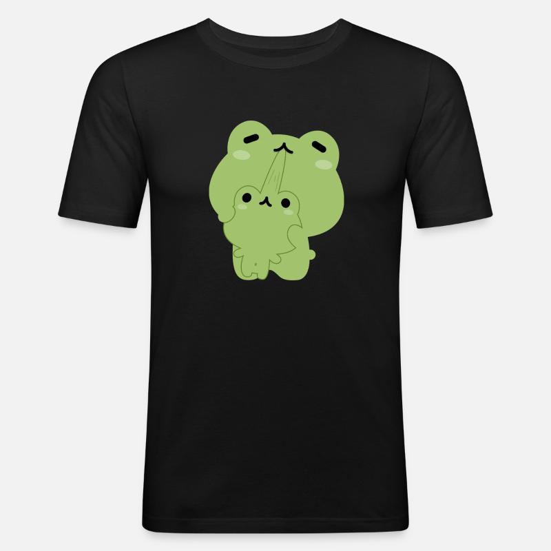 Frosch-Pärchen - Männer Slim Fit T-Shirt - Schwarz