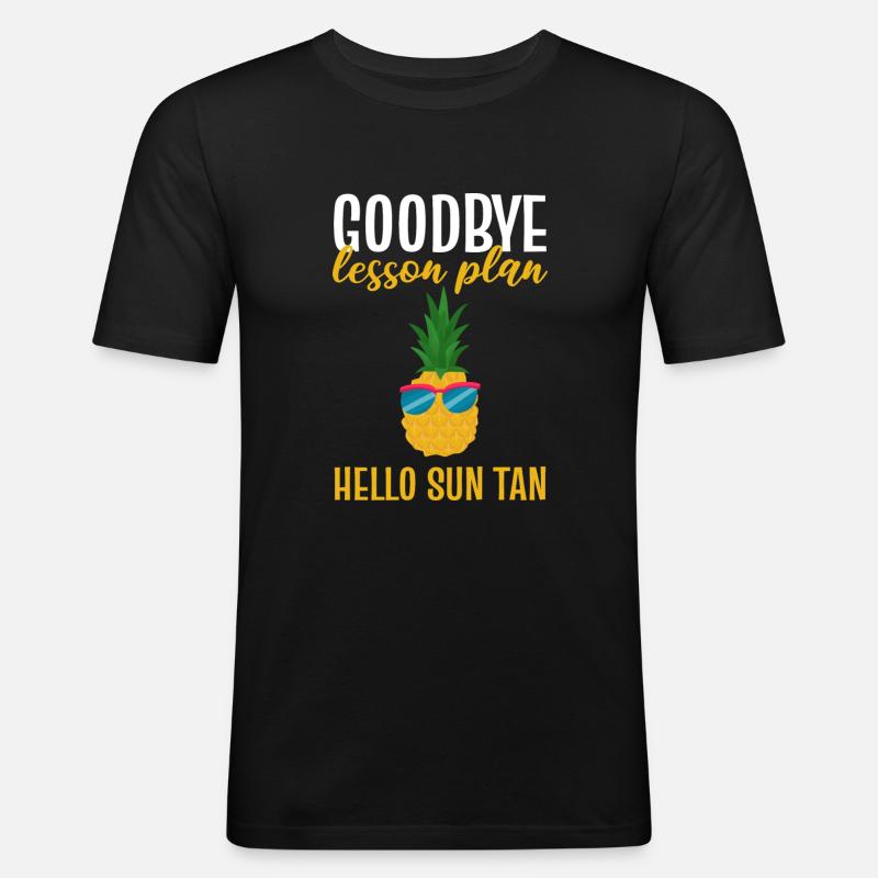 Ananas - Männer Slim Fit T-Shirt - Schwarz