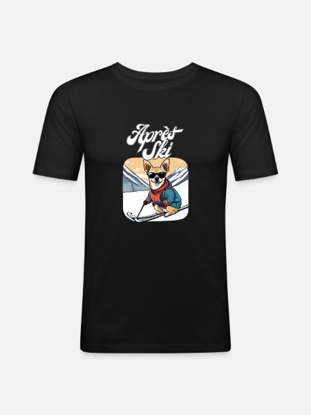 Après Ski Motif Chihuahua - Men's Slim Fit T-Shirt - black