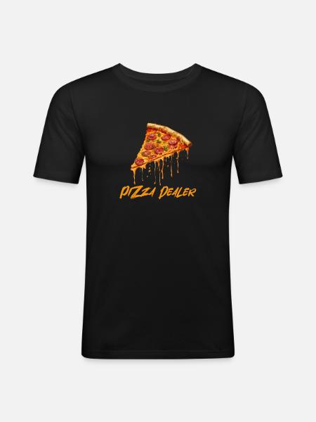Pizza Dealer - Men's Slim Fit T-Shirt - black