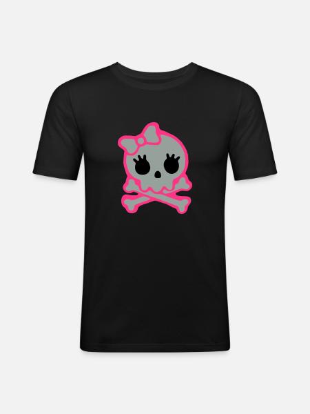 skull - Männer Slim Fit T-Shirt - Schwarz