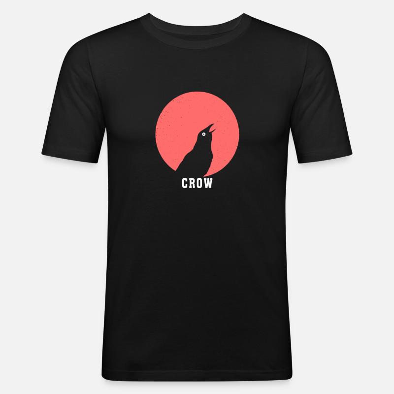 Krähe - Männer Slim Fit T-Shirt - Schwarz