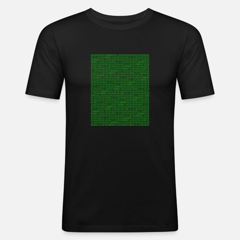 Matrix aus Zahlen - Hacker - Männer Slim Fit T-Shirt - Schwarz