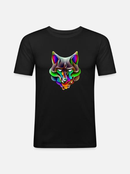 Wolf - Men's Slim Fit T-Shirt - black