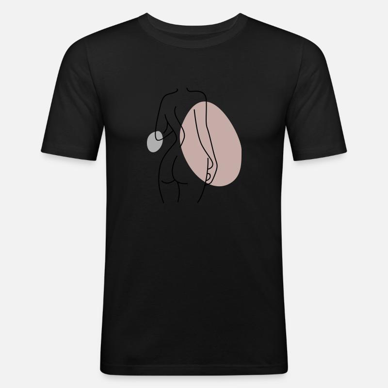 Abstraktes Design Rücken - Männer Slim Fit T-Shirt - Schwarz
