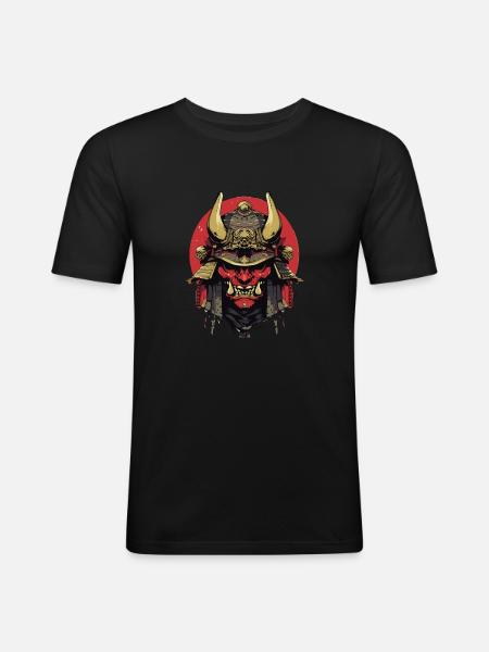 Samurai Krieger Shogun Japan - Männer Slim Fit T-Shirt - Schwarz