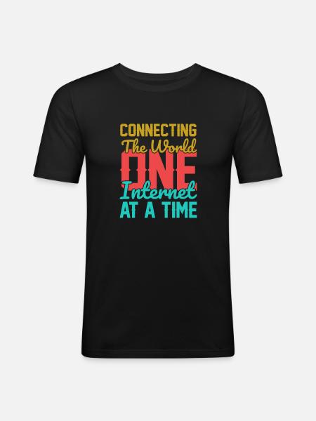 Connecting the World - Men's Slim Fit T-Shirt - black