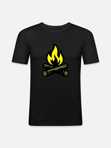 Fire Campfire Icon - Men's Slim Fit T-Shirt - black