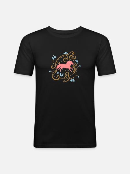 Shetty Ornamental - Männer Slim Fit T-Shirt - Schwarz