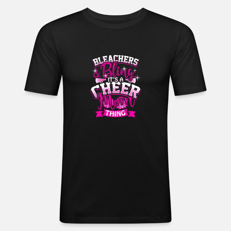 Cheerleader Mutter Mom Geschenk - Männer Slim Fit T-Shirt - Schwarz