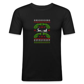 Musiker bariton ugly christmas - Männer Slim Fit T-Shirt - Schwarz - Vorne - Nik (191cm)