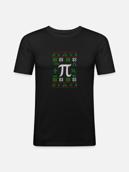 Mathematician Pi Ugly Christmas gift - Men's Slim Fit T-Shirt - black