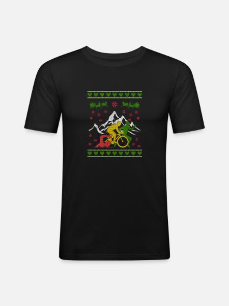 Triathlon Ugly Christmas Jumper - Men's Slim Fit T-Shirt - black