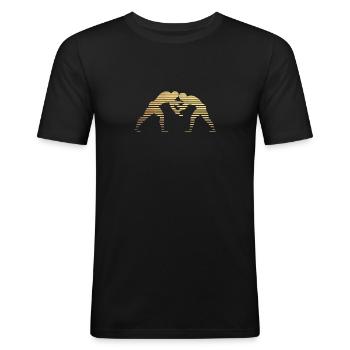 wrestling - Männer Slim Fit T-Shirt - Schwarz - Vorne - Nik (191cm)