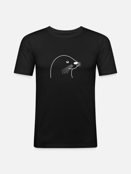 loutre - T-shirt près du corps Homme - noir