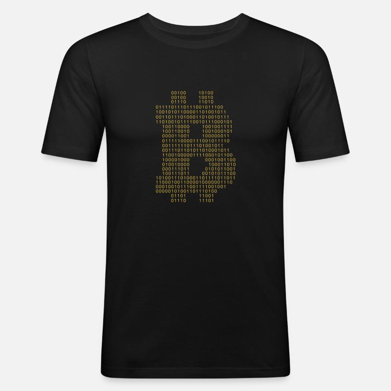 Bitcoin Code Blockchain Cryptocurrency HODL - Men's Slim Fit T-Shirt - black