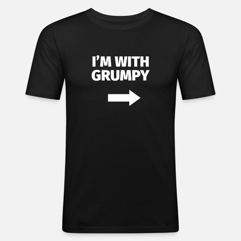 I'm with grumpy - Men's Slim Fit T-Shirt - black