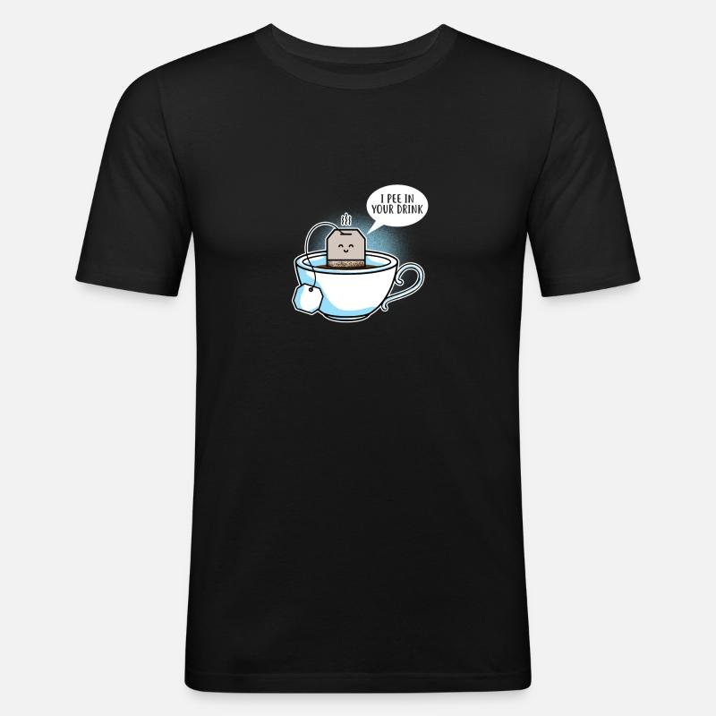 Tee Trinker / Geschenk - Männer Slim Fit T-Shirt - Schwarz
