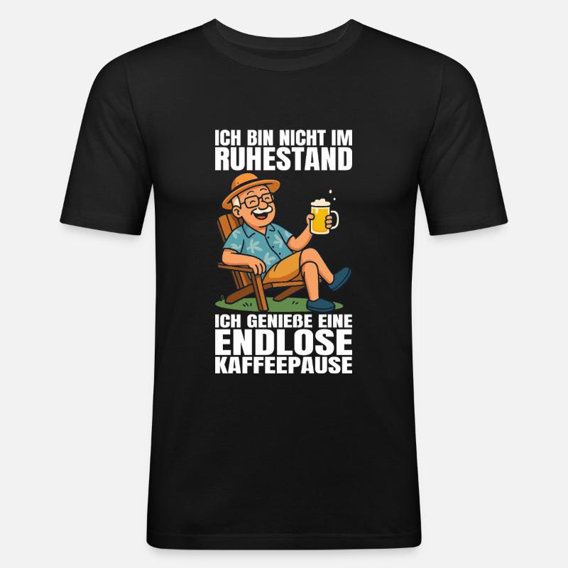 Rentner im Chill-Modus - Männer Slim Fit T-Shirt - Schwarz