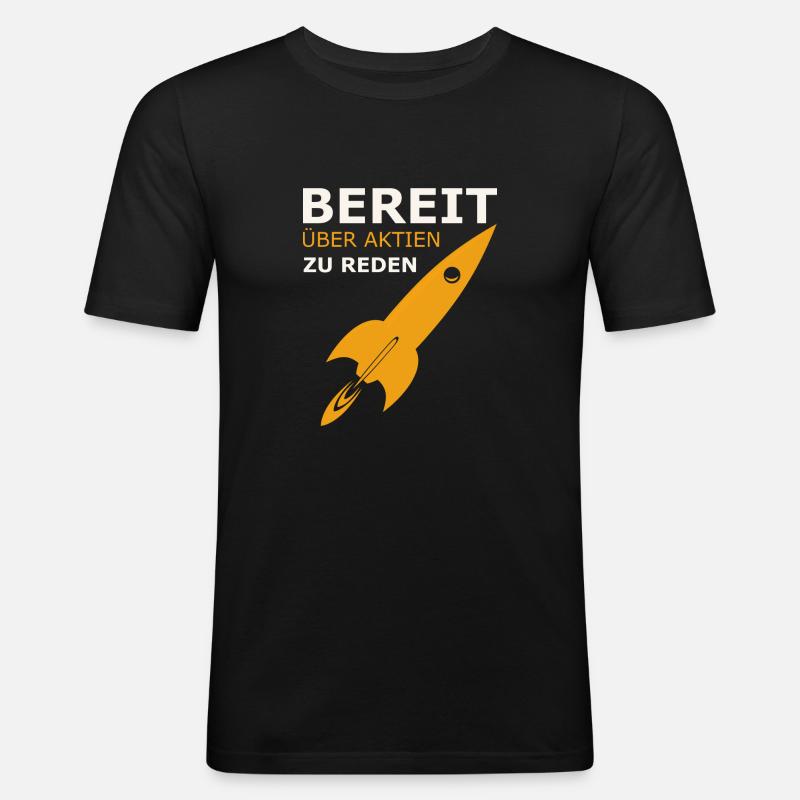 Aktien - Männer Slim Fit T-Shirt - Schwarz