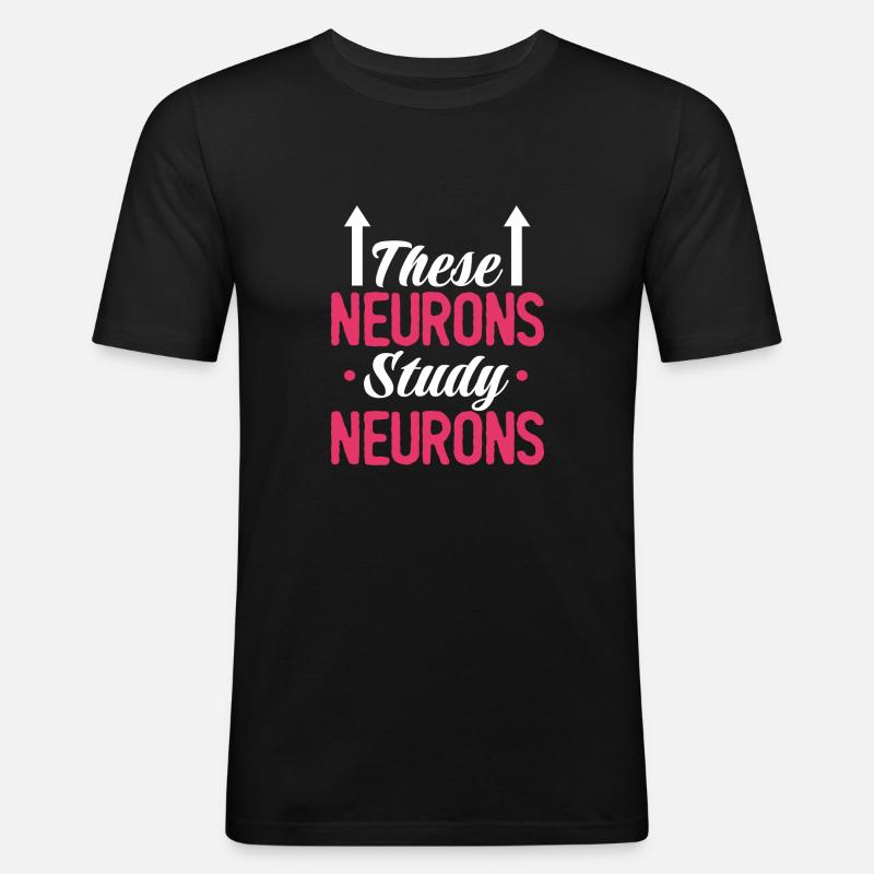 These Neurons Study Neurons - Männer Slim Fit T-Shirt - Schwarz