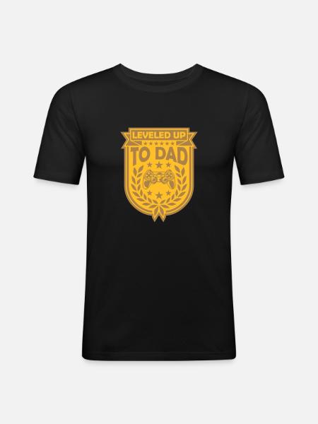 Child born Leveled Up - Men's Slim Fit T-Shirt - black