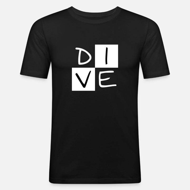DIVE in the square - Men's Slim Fit T-Shirt - black