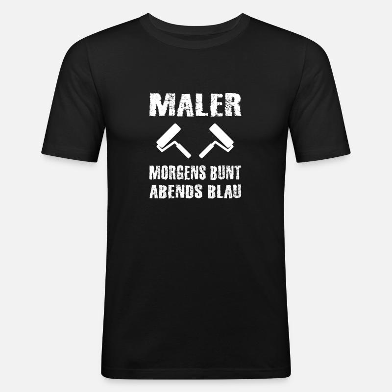 Maler - Männer Slim Fit T-Shirt - Schwarz