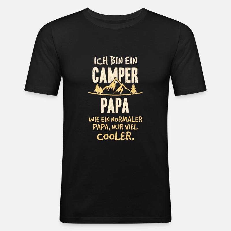 Camper Papa Geschenk - Männer Slim Fit T-Shirt - Schwarz